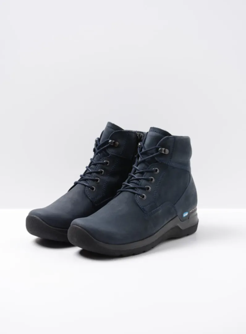 DAMES Wolky Hoge Veterschoenen|Wandelschoenen<Whynot - blauw nubuck