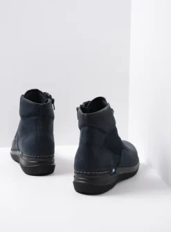 DAMES Wolky Hoge Veterschoenen|Wandelschoenen<Whynot - blauw nubuck