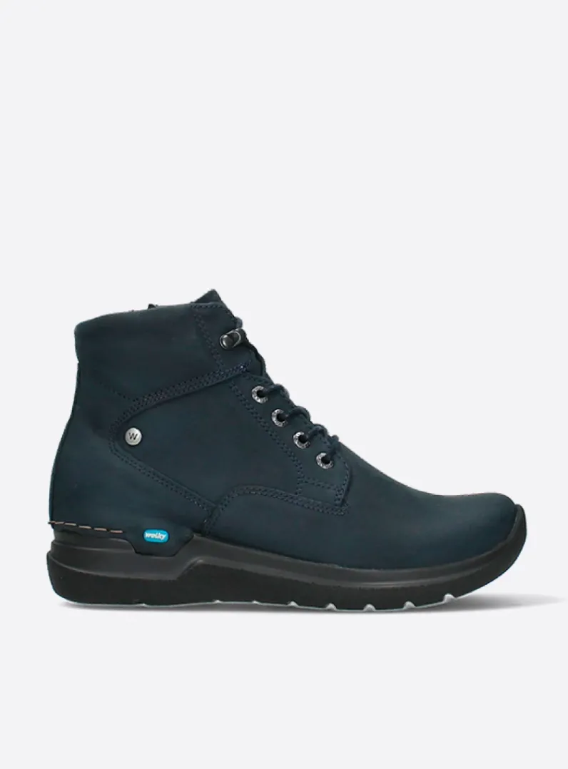 DAMES Wolky Hoge Veterschoenen|Wandelschoenen<Whynot HV - blauw nubuck