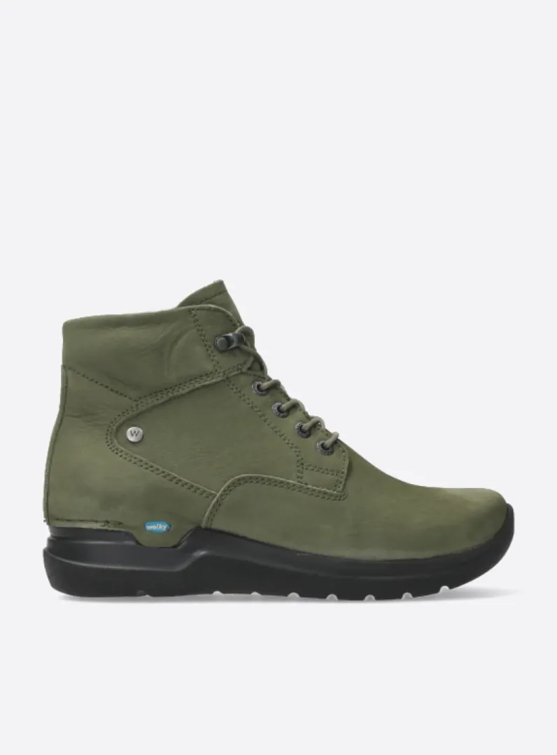 DAMES Wolky Hoge Veterschoenen|Wandelschoenen<Whynot HV - pesto groen nubuck