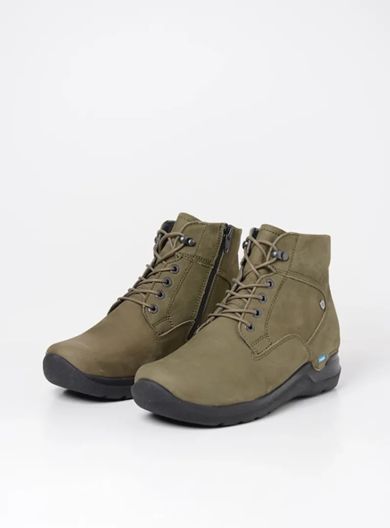 DAMES Wolky Hoge Veterschoenen|Wandelschoenen<Whynot HV - pesto groen nubuck