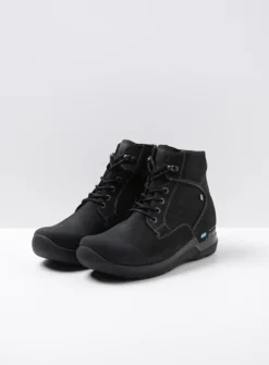 DAMES Wolky Hoge Veterschoenen|Wandelschoenen<Whynot HV - zwart nubuck