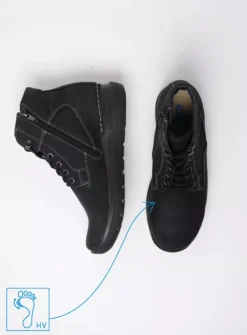 DAMES Wolky Hoge Veterschoenen|Wandelschoenen<Whynot HV - zwart nubuck