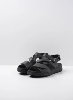 DAMES Wolky Sandalen<Yard - zwart leer