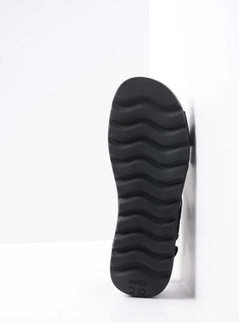 DAMES Wolky Sandalen<Yard - zwart leer