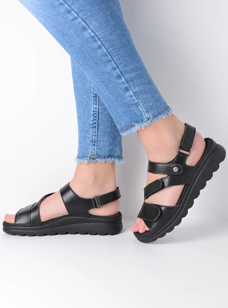 DAMES Wolky Sandalen<Yard - zwart leer