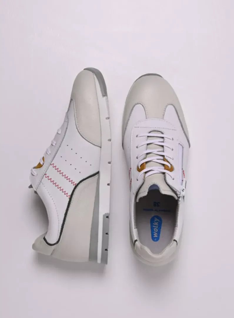 DAMES Wolky Lage Veterschoenen|Sneakers<Yell XW - gebroken wit leer