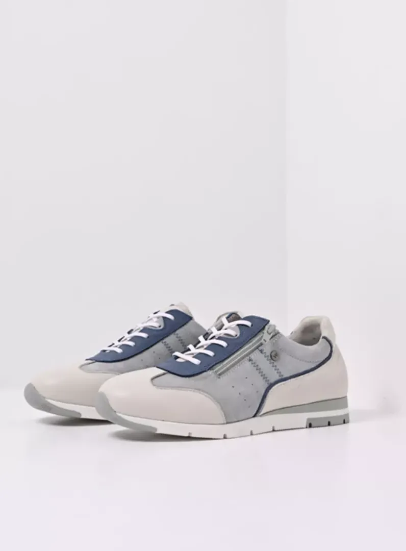 DAMES Wolky Lage Veterschoenen|Sneakers<Yell XW - gebroken wit/denim leer