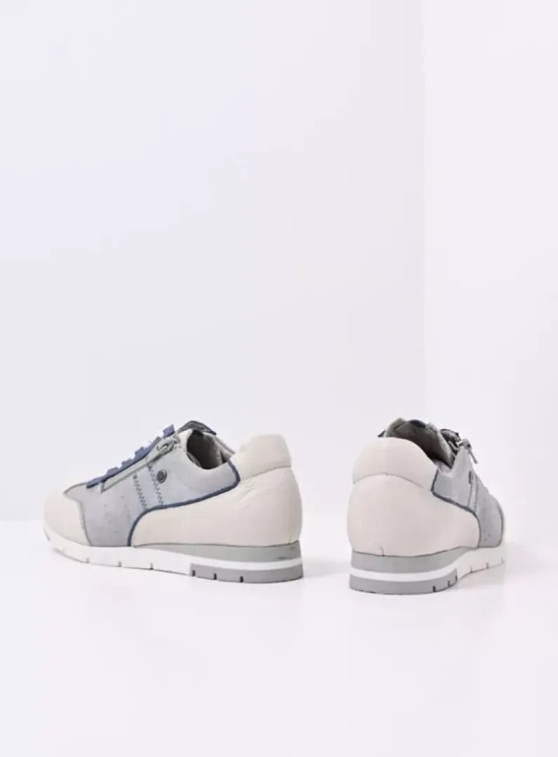 DAMES Wolky Lage Veterschoenen|Sneakers<Yell XW - gebroken wit/denim leer