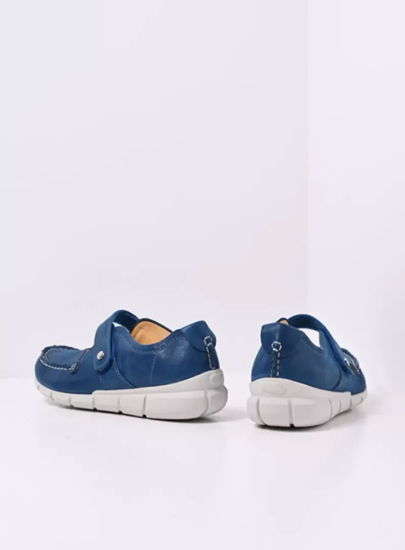 DAMES Wolky Bandschoenen<Yukon - blauw effectleer