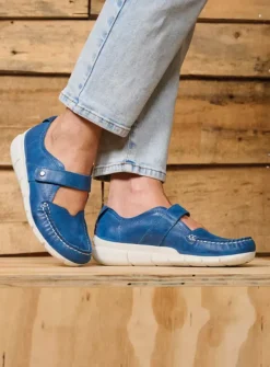 DAMES Wolky Bandschoenen<Yukon - blauw effectleer