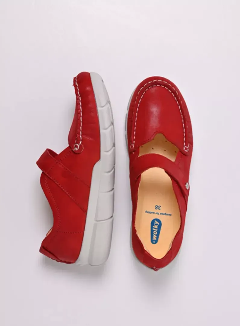 DAMES Wolky Bandschoenen<Yukon - rood effectleer