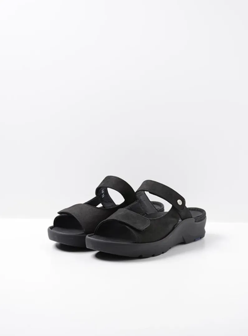 DAMES Wolky Slippers<Zaandam - zwart nubuck