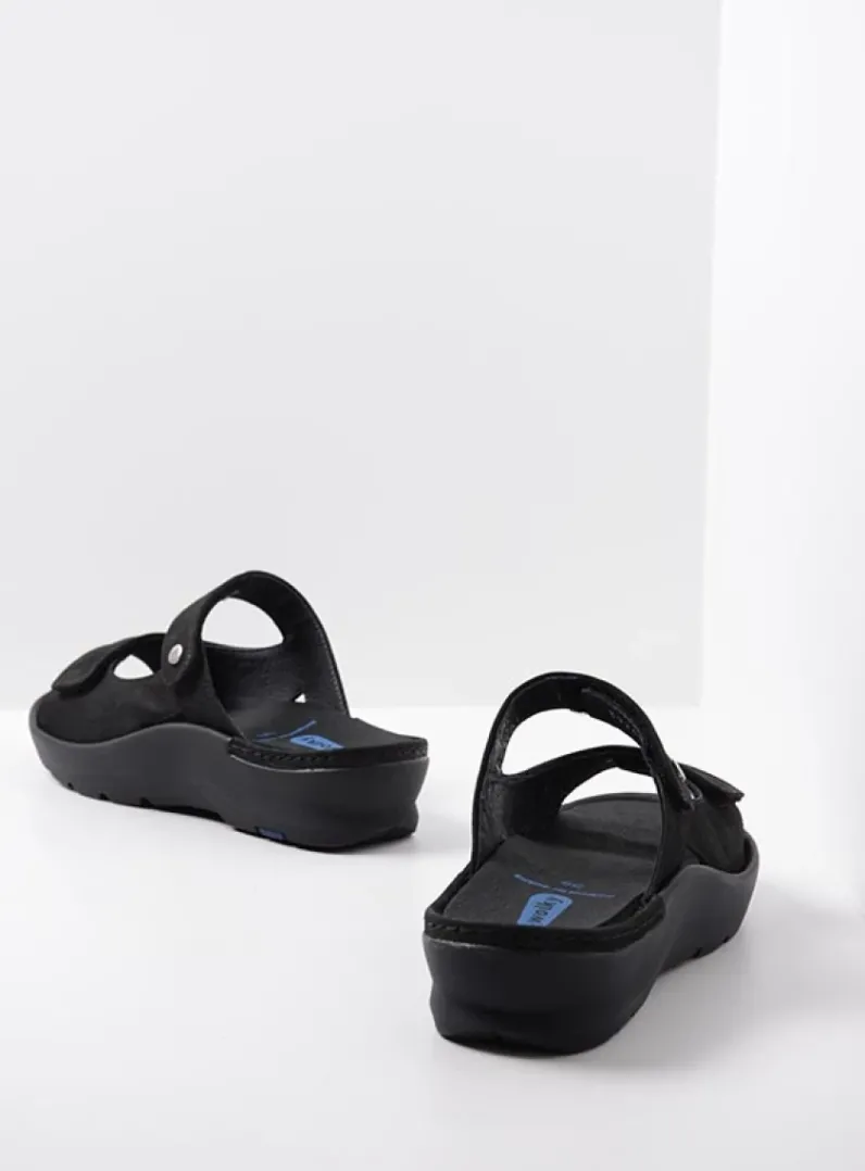 DAMES Wolky Slippers<Zaandam - zwart nubuck