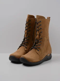 DAMES Wolky Hoge Veterschoenen|Veterlaarzen<Zigzag - cognac suede