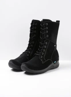 DAMES Wolky Hoge Veterschoenen|Veterlaarzen<Zigzag - zwart suede